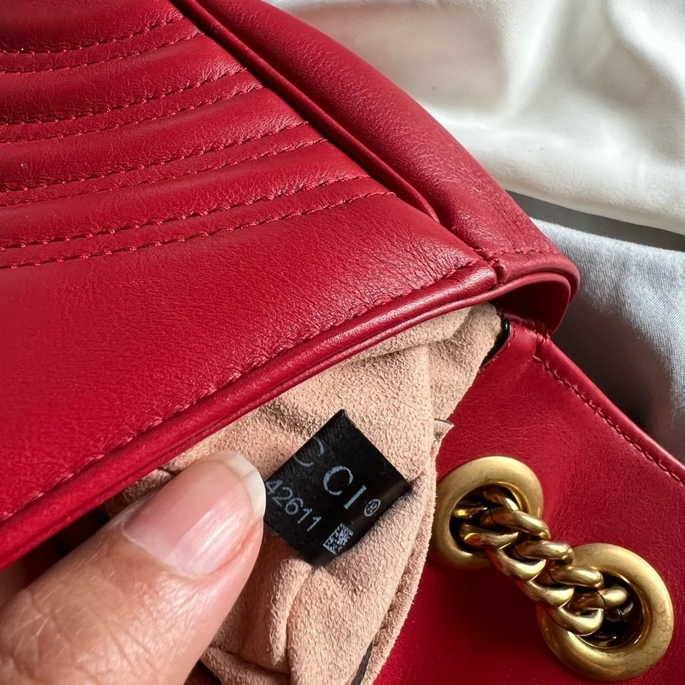 GUCCI Mini GG Marmont Matelassé Shoulder Bag 